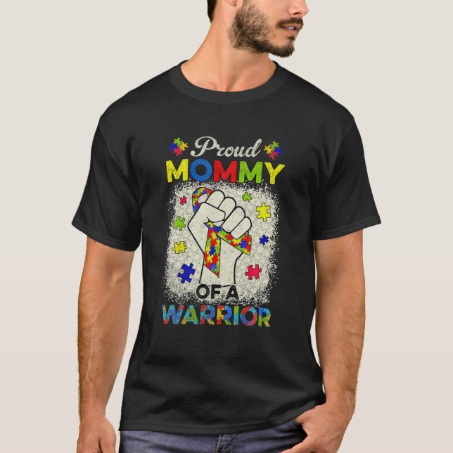Autism Mamma för medvetandehöjande av autism stöde T Shirt (Framsida)