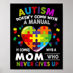 Autism Mamma ger Kom med en manuell kvinnoautism Poster