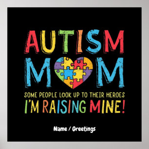 Autism Mamma ger några människor som vaknar upp si Poster