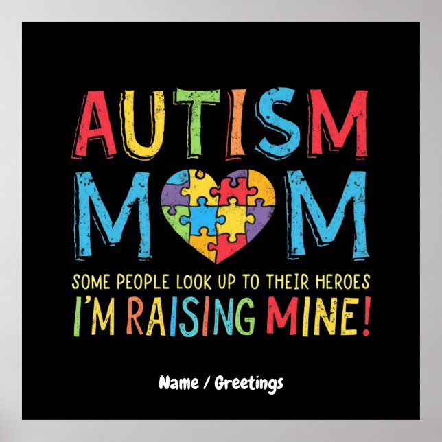 Autism Mamma ger några människor som vaknar upp si Poster (Framsidan)