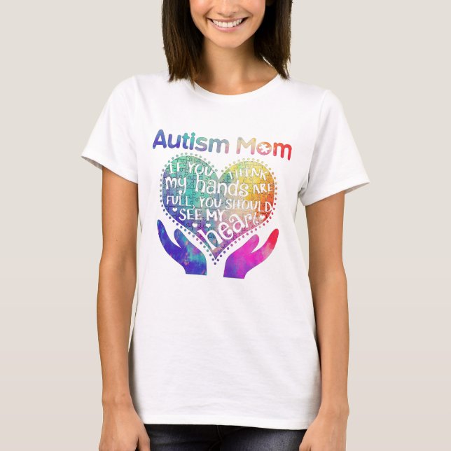 Autism Mamma Gift för Mors dag T Shirt (Framsida)
