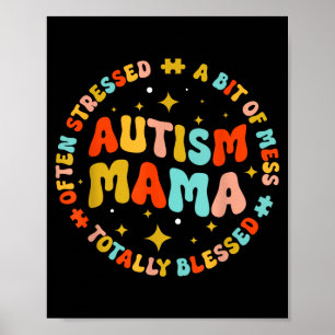 Autism Mamma Groovy Autism Medvetenhet Inspirerand Poster