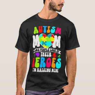 Autism Mamma Groovy Heart Puzzle Autism Awareness T Shirt