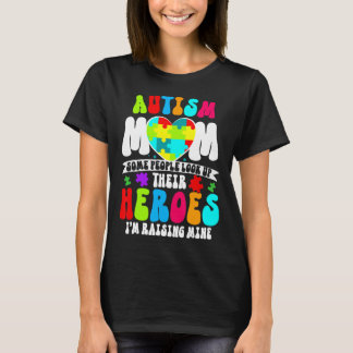 Autism Mamma Groovy Heart Puzzle Autism Awareness T Shirt
