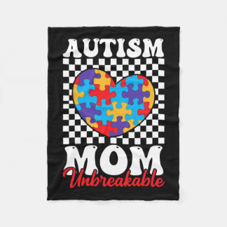 Autism Mamma Heart Puzzle Mor Son Autism Awarenes Fleecefilt