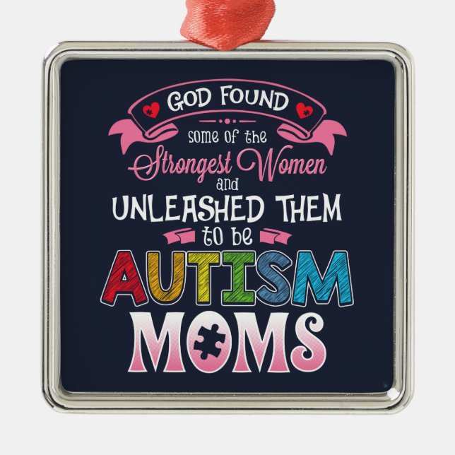 Autism Mamma inspiration Julgransprydnad Metall (Framsidan)