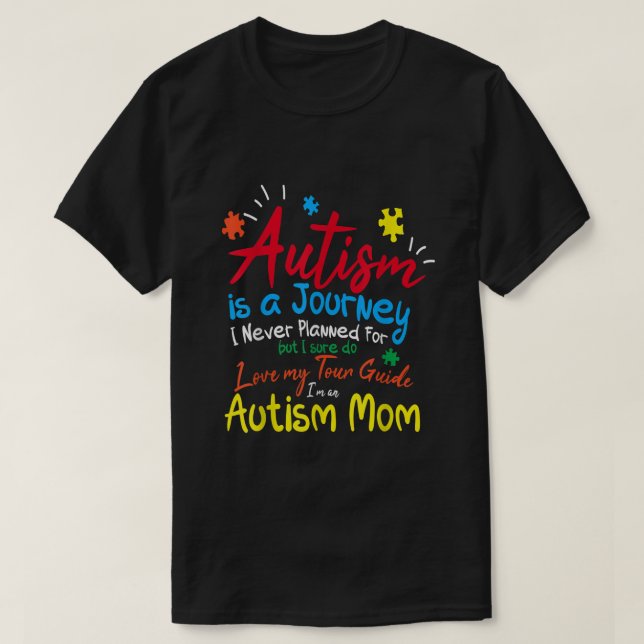 Autism Mamma Journey I Kärlek My Tour Guide Autism T Shirt (Design framsida)