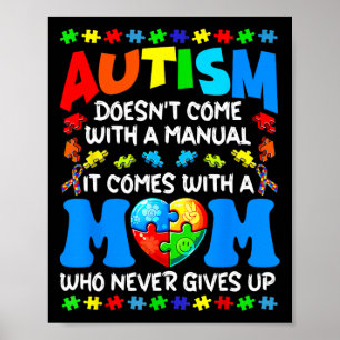 Autism Mamma Komar inte med manuell kvinnoautism Poster