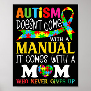 Autism Mamma Komar inte med manuell kvinnoautism Poster