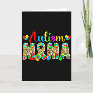 Autism Mamma Leopard Autism Medvetenhet Månad Auti Kort