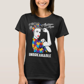 Autism Mamma Life Messy Bun Bleached Mors dag 8 T Shirt