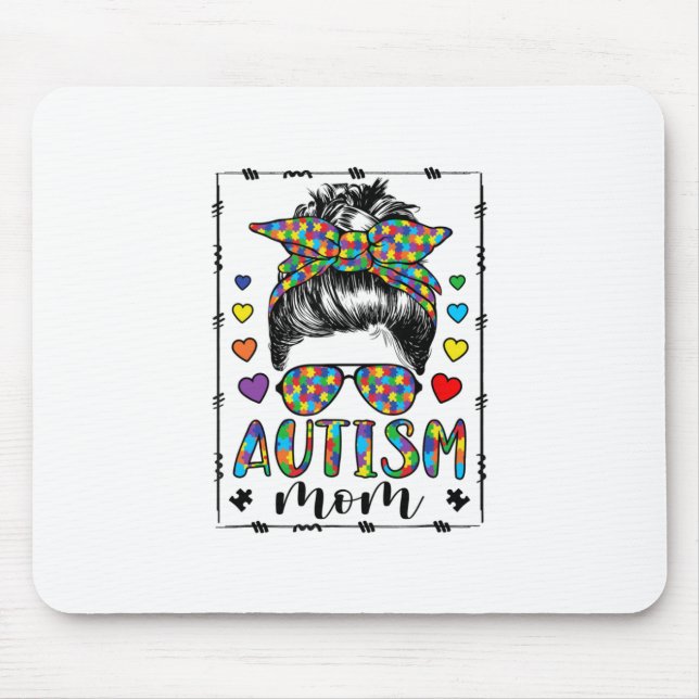 Autism Mamma Life Messy Bun Bleached Mor's Day Musmatta (Framsidan)