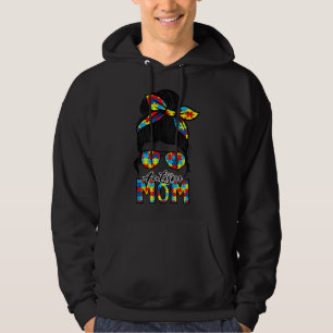 Autism Mamma Life Messy Bun Mor S-dagen Hoodie