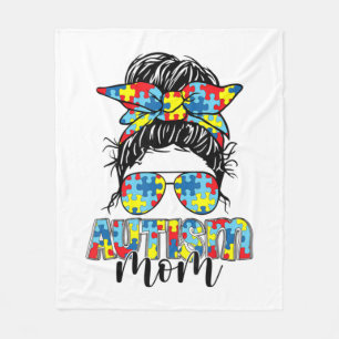 Autism Mamma Life Messy Bun Sunglasses Bandana Mot Fleecefilt