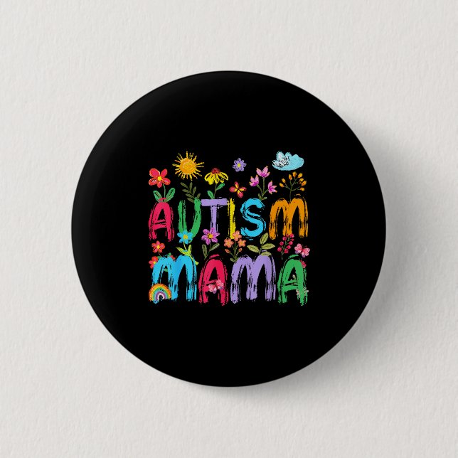 Autism mamma mamma autism medvetenhet stöd dotter knapp (Framsida)
