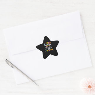 Autism Mamma Matching Family Autism Awareness Gift Stjärnformat Klistermärke