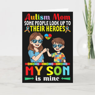 Autism Mamma Min Son Är Min Hjälte Medvetenhet Acc Kort