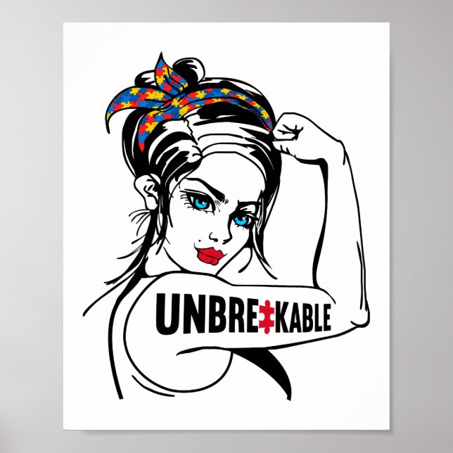 Autism Mamma Mor Mamma Obrytbar Rosie Poster (Framsidan)