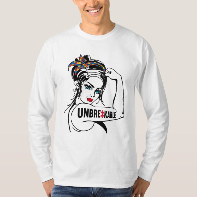 Autism Mamma Mor Mamma Obrytbar Rosie T Shirt (Framsida)