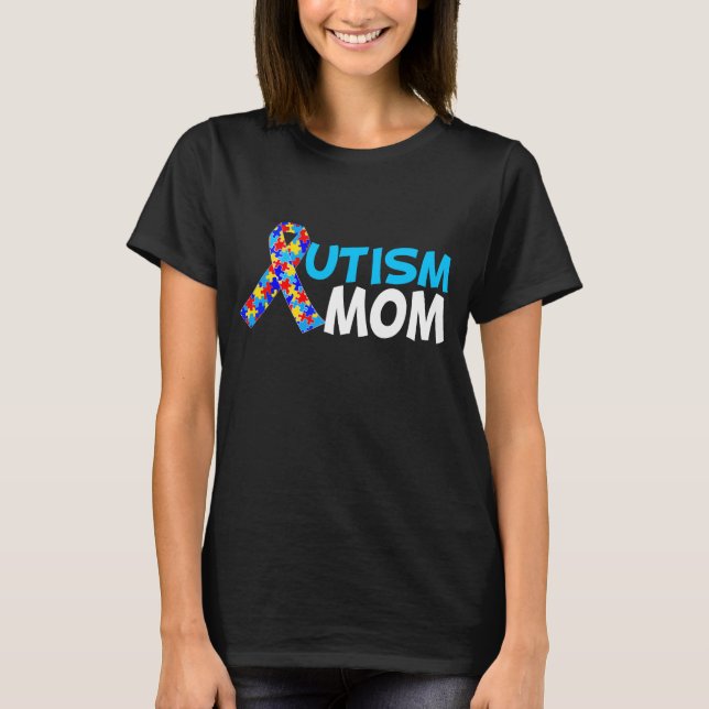 Autism Mamma Mörk Tee (Framsida)