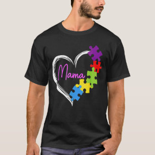 Autism Mamma Mors Dag HjÄrta Autism Medvetenhet Kv T Shirt
