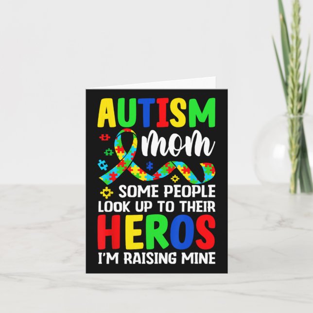 Autism Mamma... några människor tittar upp mot Her Kort (Framsida)