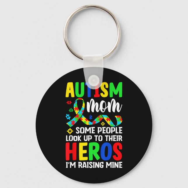 Autism Mamma... några människor tittar upp mot Her Nyckelring (Framsida)