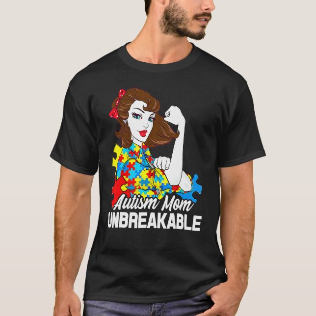 Autism Mamma Obrytbar  Autism Acceptans 2 T Shirt (Framsida)