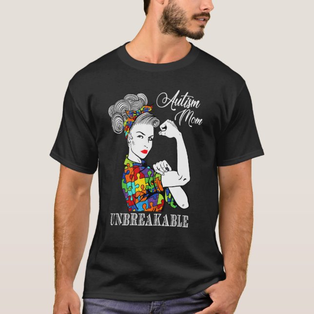 Autism Mamma Obrytbar  Autism Acceptans 7 T Shirt (Framsida)
