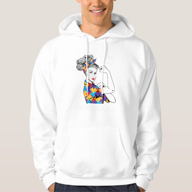 Autism Mamma, obrytbar Hoodie (Framsida)