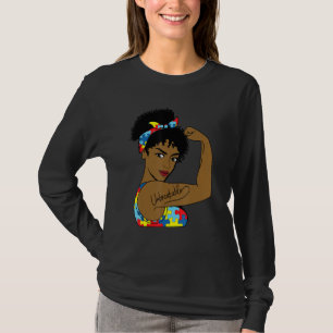 Autism Mamma obrytbar Rosie Riveter Strong Bl T Shirt