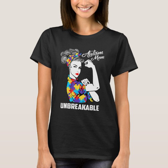 Autism Mamma Obrytbara autism Medvetenhet 2 T Shirt (Framsida)