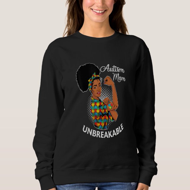 Autism Mamma Obrytbara Black Woman Autism Awarenes T Shirt (Framsida)