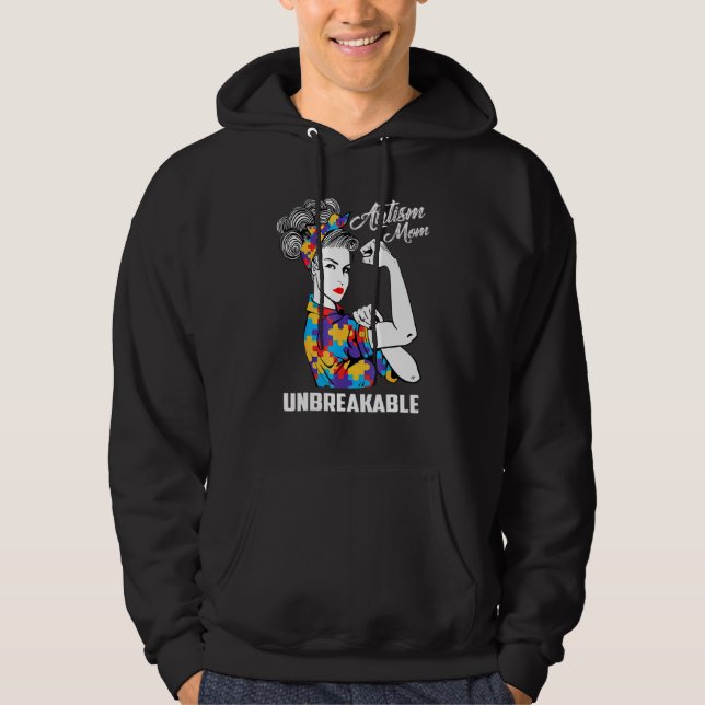 Autism Mamma - ogenomtränglig medvetenhet om autis Hoodie (Framsida)