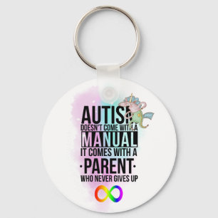 Autism Mamma Pappa Parent Slogan - Neurodiversity Nyckelring