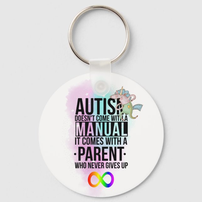 Autism Mamma Pappa Parent Slogan - Neurodiversity  Nyckelring (Framsida)