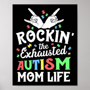 Autism Mamma Present Rockar Den Utmattade Autism M Poster
