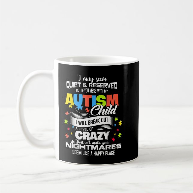 Autism Mamma presenterar autism Awareness Puzzle D Kaffemugg (Vänster)
