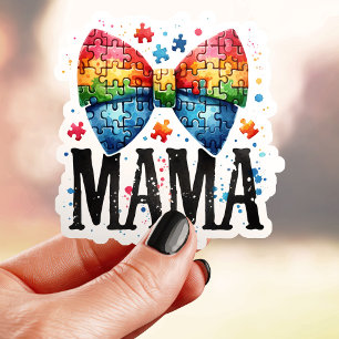 Autism Mamma Pusselbit Båge Klistermärken