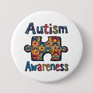Autism Mamma Puzzle Biet Coquette Bow Ribbon Autis Knapp