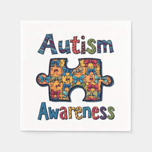 Autism Mamma Puzzle Biet Coquette Bow Ribbon Autis Pappersservett