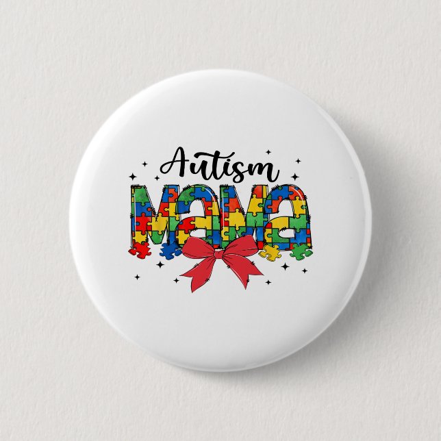 Autism Mamma - Puzzle Biet Mamma Support Knapp (Framsida)