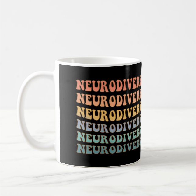 Autism mamma Rainbow Neurodiversity är vackerNeur Kaffemugg (Vänster)