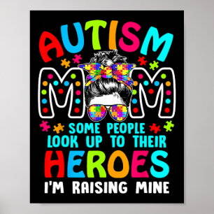 Autism Mamma Raising A Hero Puzzle Biet Support Ki Poster