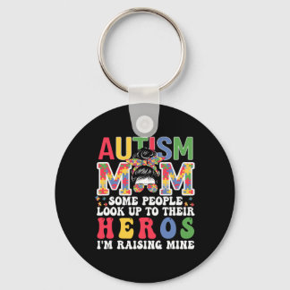 Autism Mamma Raising - Hero Groovy Messy Bun Autis Nyckelring