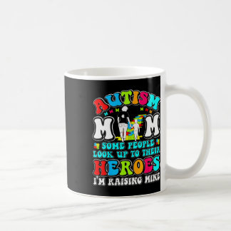 Autism Mamma Raising Hero Mor Son Autism Awarenes Kaffemugg