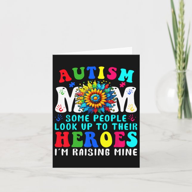 Autism Mamma Raising Heroe Solros for Women Autis Kort (Framsida)