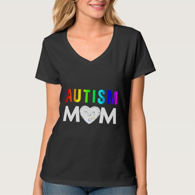 Autism Mamma Red i stället Ofinity T Shirt (Framsida)