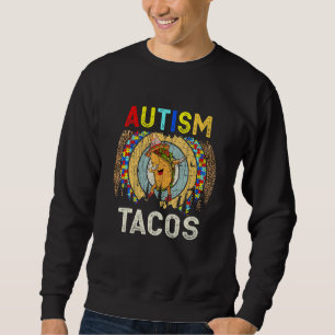 Autism Mamma Retro Tee Vintage Taco Tacho Tacho Ta Lång Ärmad Tröja
