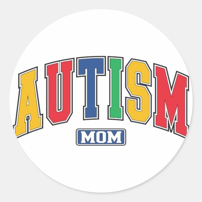 Autism Mamma Runt Klistermärke (Framsida)